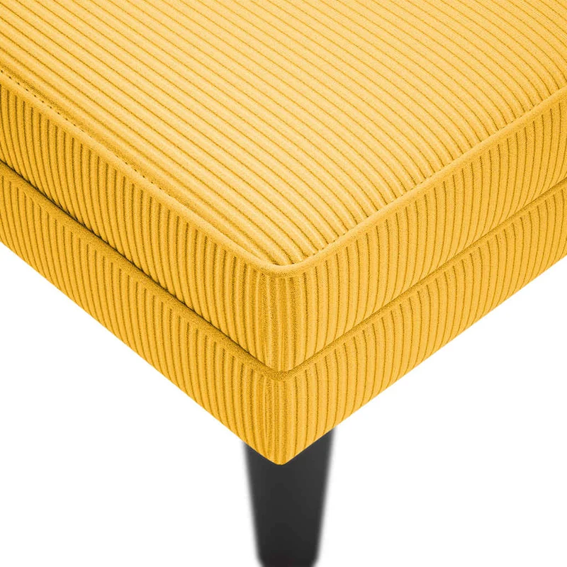 Chaise lounge com almofada tecido corduroy amarela claro