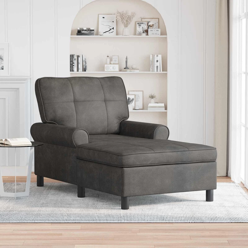 Chaise Lounge Preto Couro Sintético 91 x 157 x 91 cm