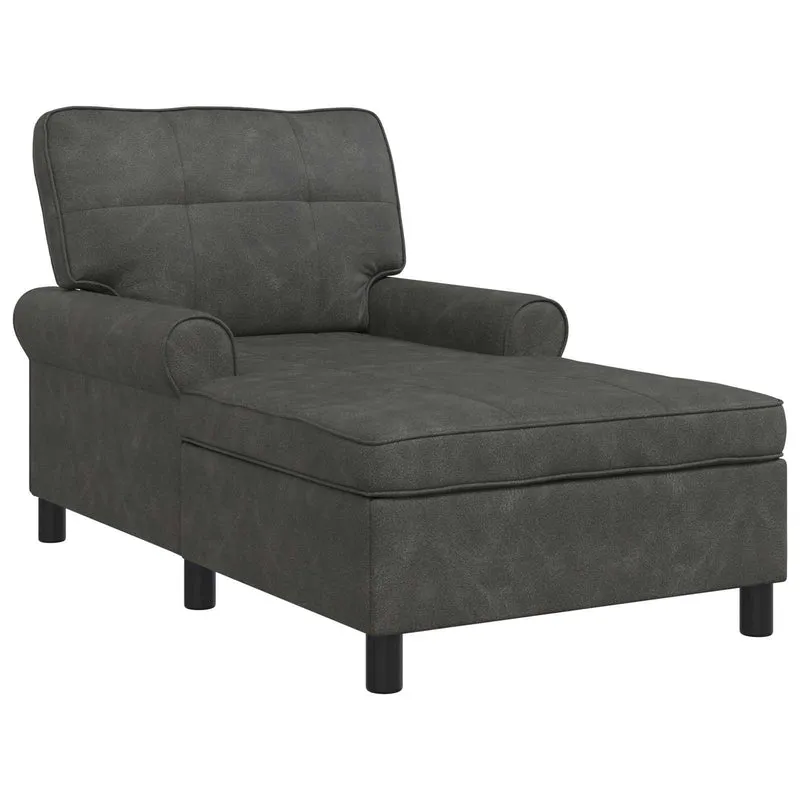 Chaise Lounge Preto Couro Sintético 91 x 157 x 91 cm