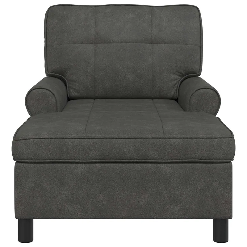 Chaise Lounge Preto Couro Sintético 91 x 157 x 91 cm