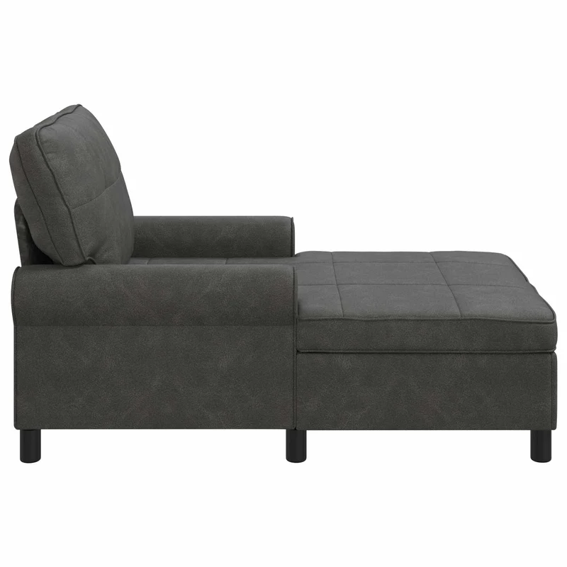Chaise Lounge Preto Couro Sintético 91 x 157 x 91 cm