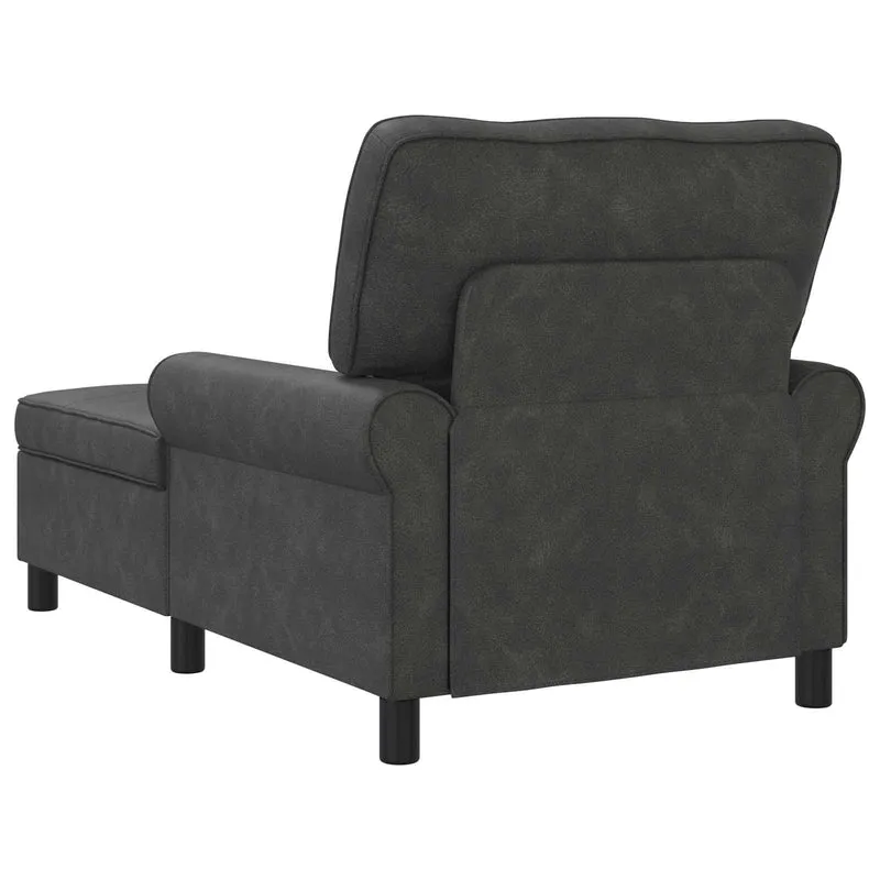 Chaise Lounge Preto Couro Sintético 91 x 157 x 91 cm
