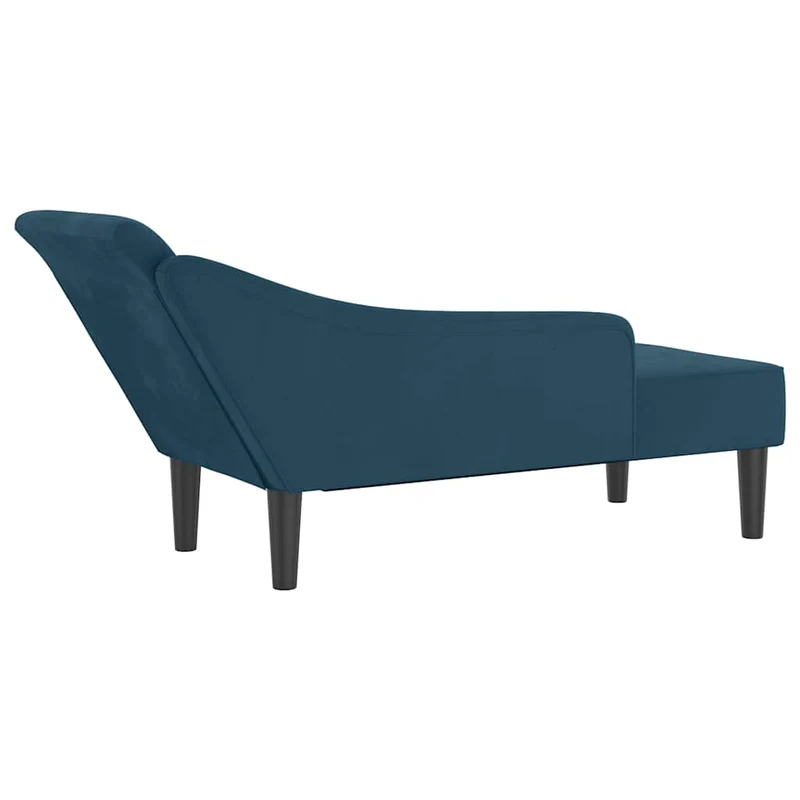 Chaise lounge com almofadões veludo azul