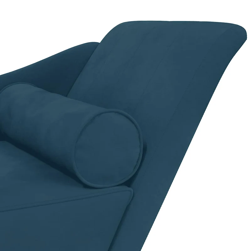 Chaise lounge com almofadões veludo azul