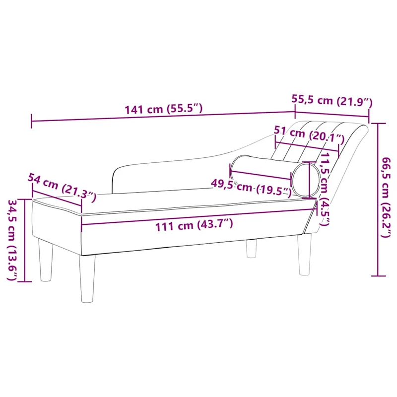 Chaise lounge com almofadões veludo azul