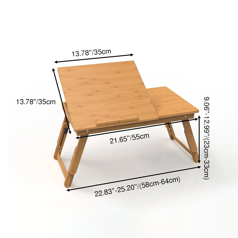 Adjustable Foldable Bamboo Bed Desks - Simplicity Ergonomic Laptop Table For Bedroom & Study