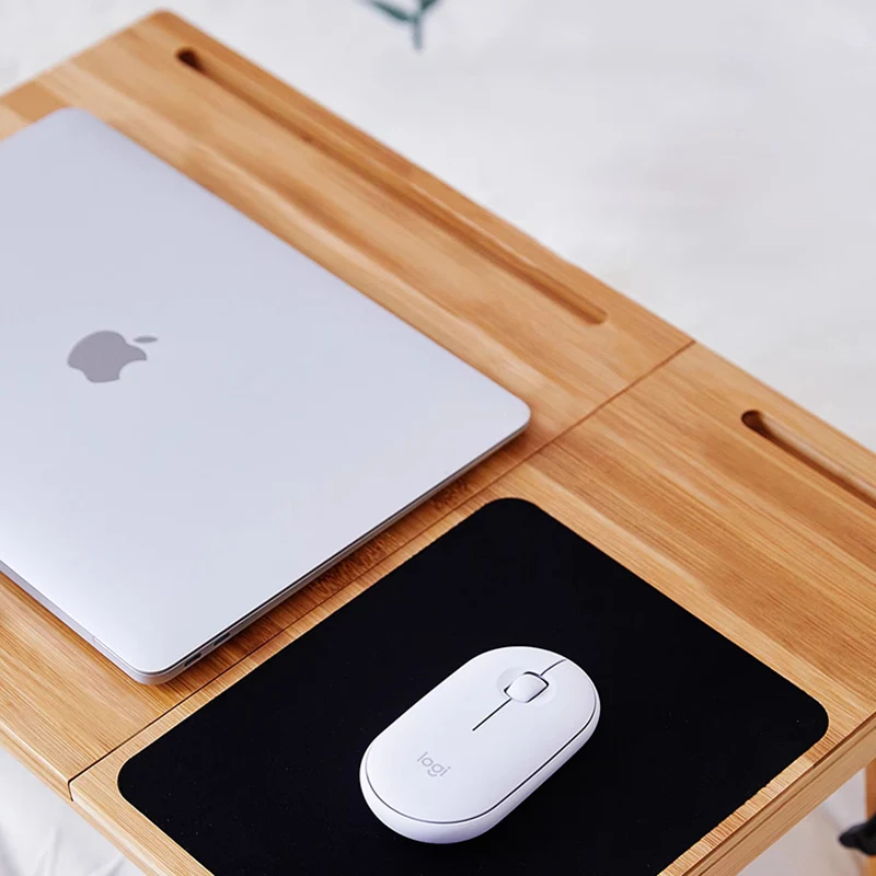 Adjustable Foldable Bamboo Bed Desks - Simplicity Ergonomic Laptop Table For Bedroom & Study
