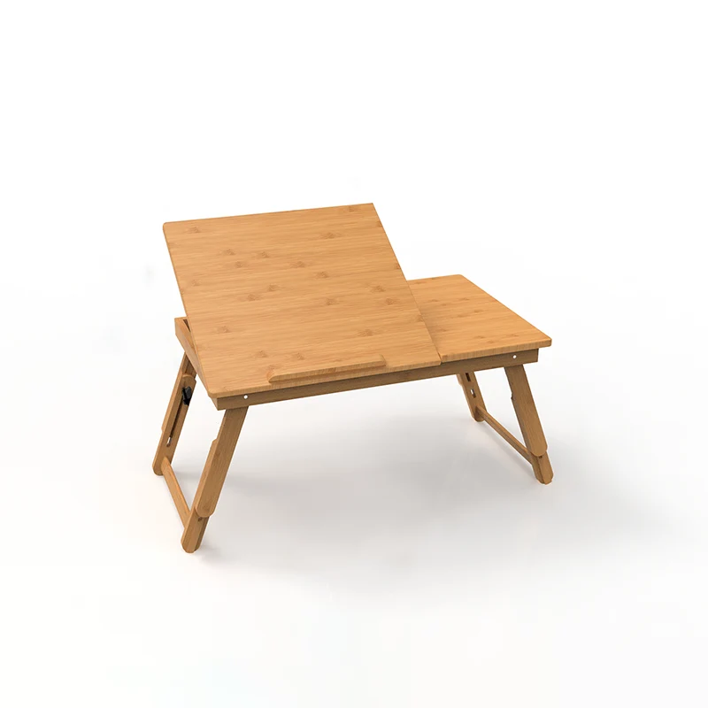 Adjustable Foldable Bamboo Bed Desks - Simplicity Ergonomic Laptop Table For Bedroom & Study
