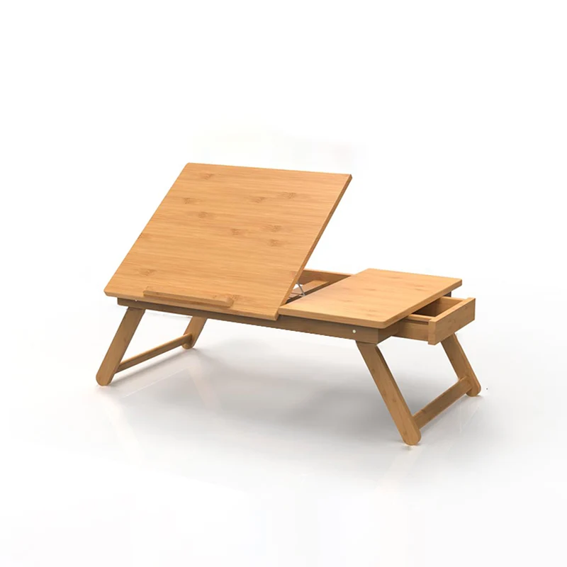 Adjustable Foldable Bamboo Bed Desks - Simplicity Ergonomic Laptop Table For Bedroom & Study