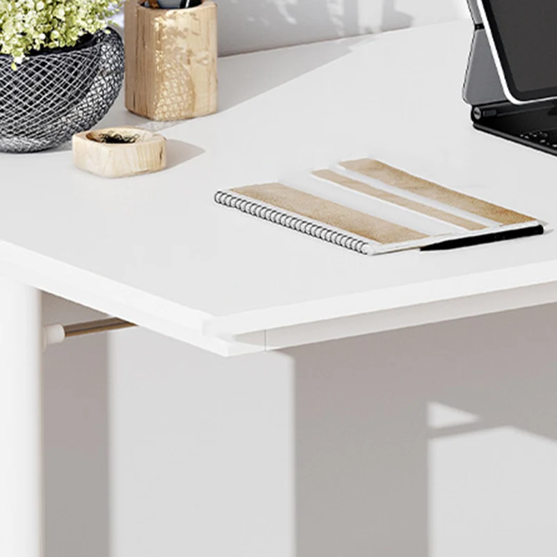 Modern Simplicity Liftable Rectangular Eco-Friendly Engineered Wood & Particle Board Carbon Steel Desk 1-Tier For Home Office