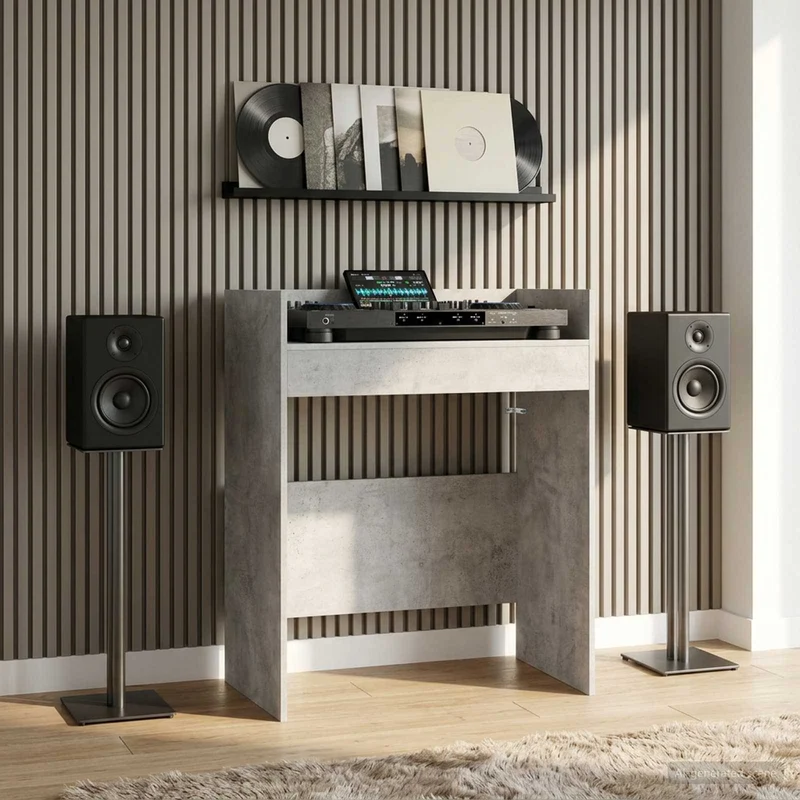 Mesa de DJ Cinzento Cimento 82 x 45 x 102 cm