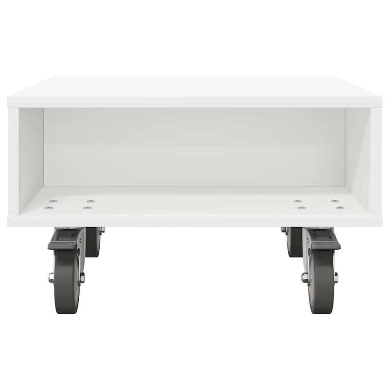 Mesa Lateral com Rodas Branco 50,5 x 50 x 30 cm