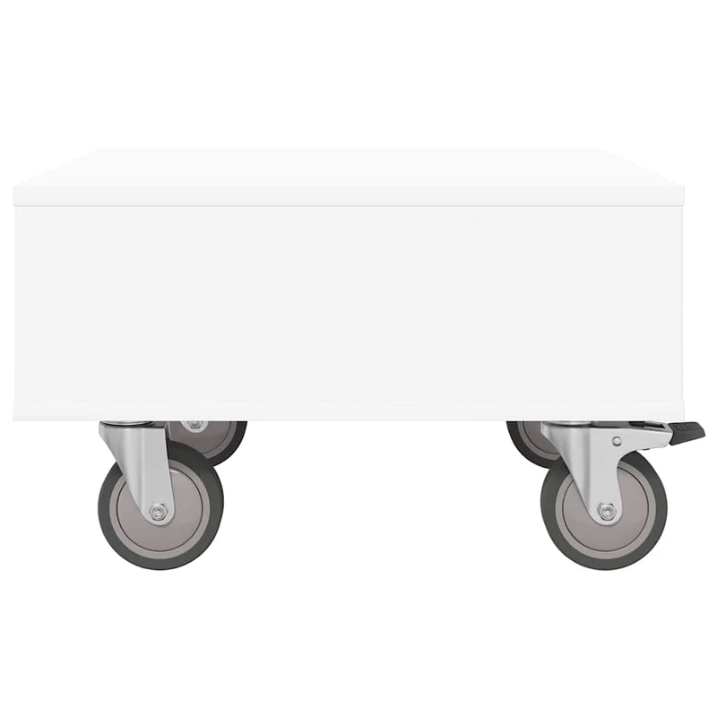 Mesa Lateral com Rodas Branco 50,5 x 50 x 30 cm