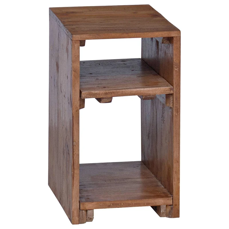 Mesa de Acento 3 unid. Castanho Madeira de Mogno Sólida