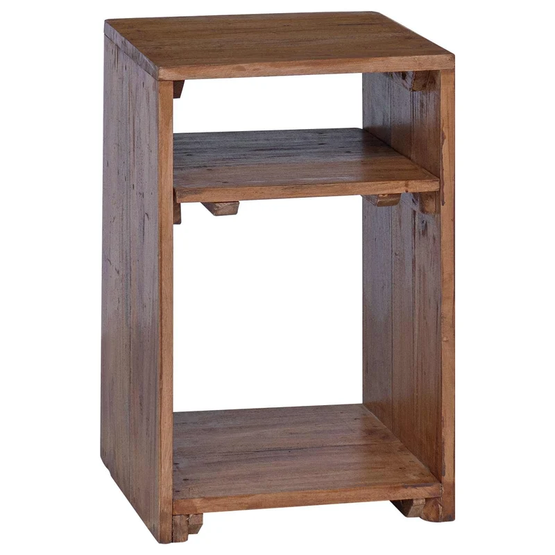 Mesa de Acento 3 unid. Castanho Madeira de Mogno Sólida