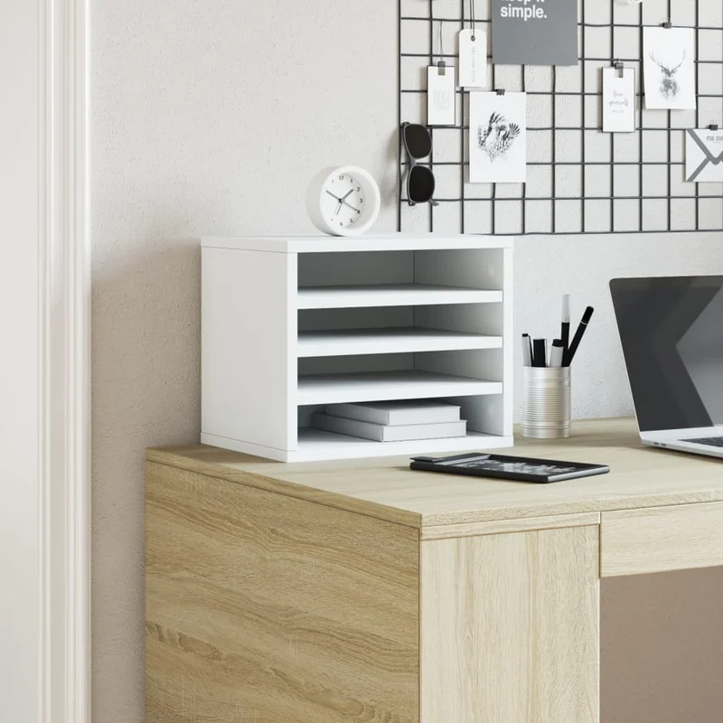 Organizador de secretária 36x26x29,5cm derivados madeira branco