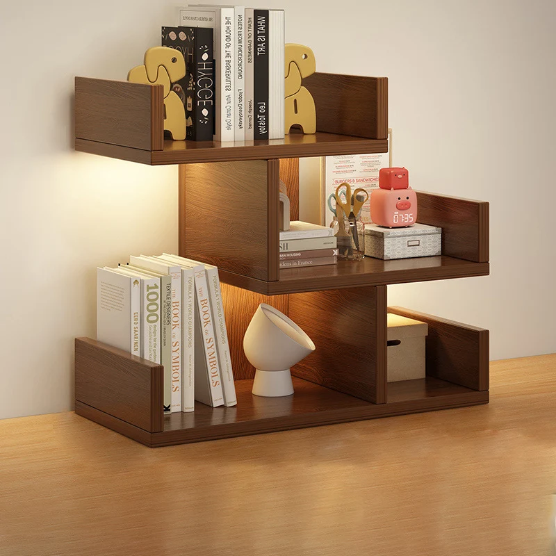 Modern Minimalist Rectangular MDF Bookshelf 3-Tier For Home Office
