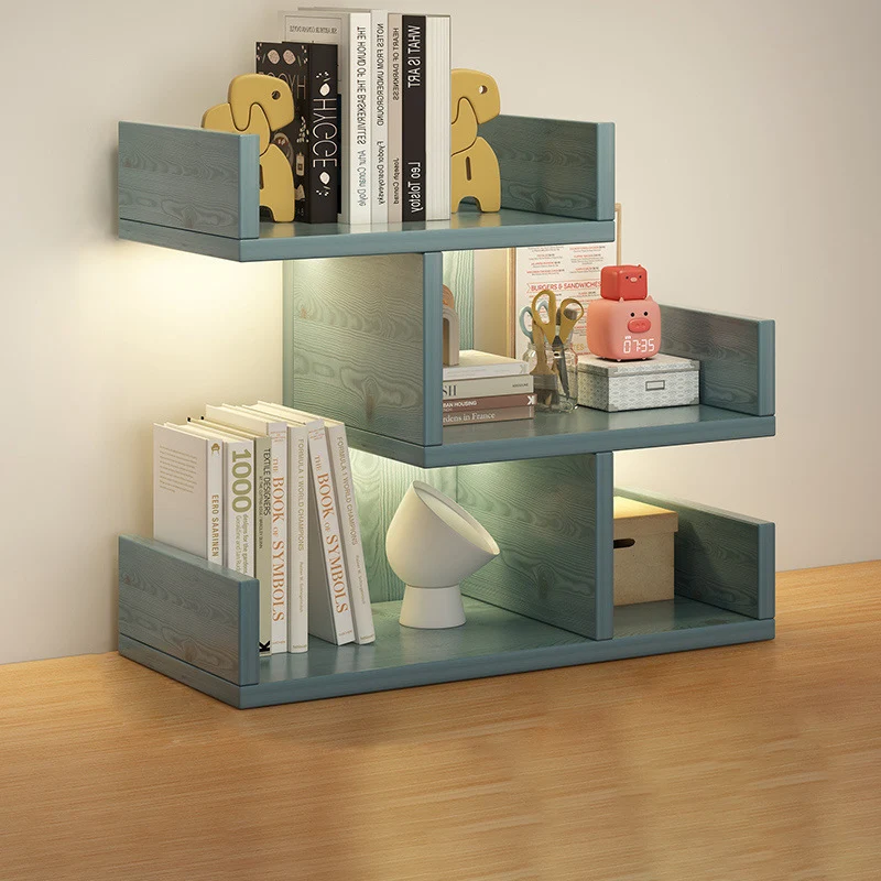 Modern Minimalist Rectangular MDF Bookshelf 3-Tier For Home Office