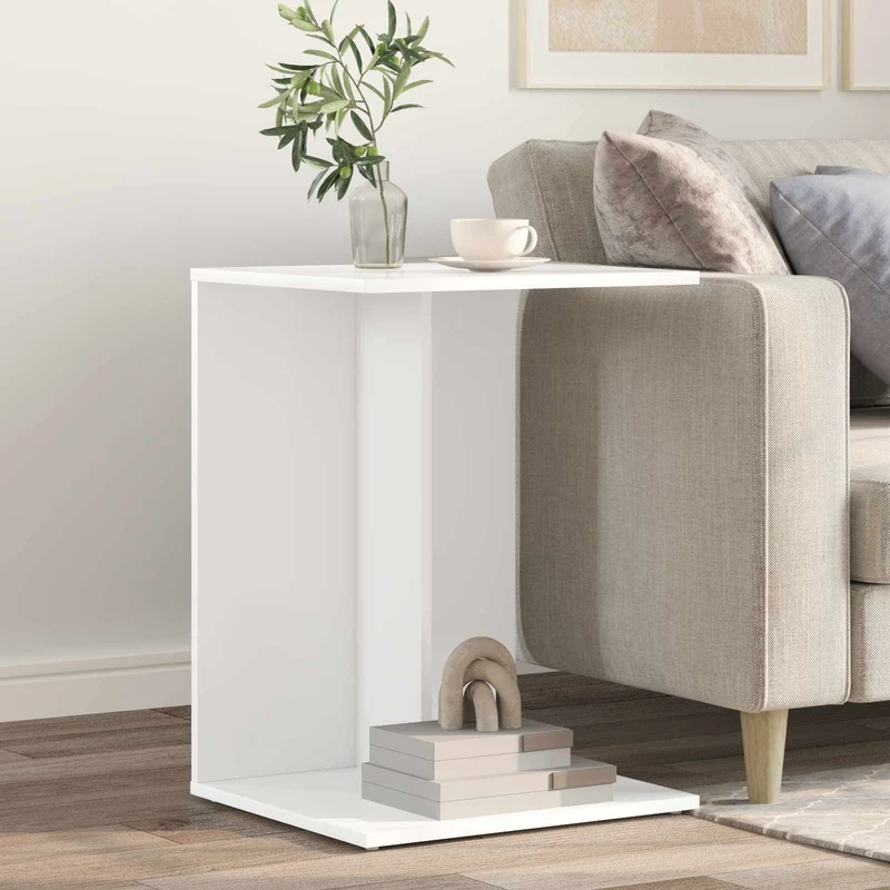 Mesa Lateral Branco 45 x 40 x 62,5 cm Derivados de Madeira