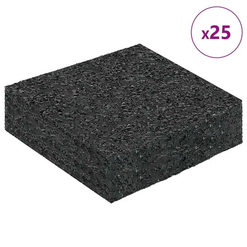 Tapete de Pátio em Granulado de Borracha Preto 9 x 9 x 2 cm