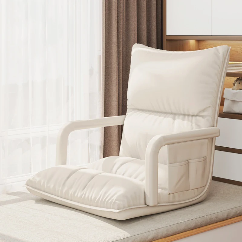 Modern Simplicity Synthetic Fabric Artificial Leather Sponge Cotton Rectangular Adjustable Back Chair Armrest For Bedroom
