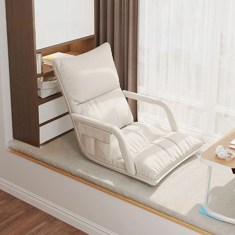 Modern Simplicity Synthetic Fabric Artificial Leather Sponge Cotton Rectangular Adjustable Back Chair Armrest For Bedroom