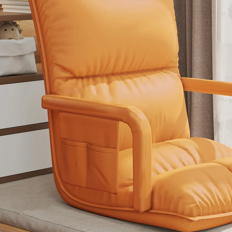 Modern Simplicity Synthetic Fabric Artificial Leather Sponge Cotton Rectangular Adjustable Back Chair Armrest For Bedroom