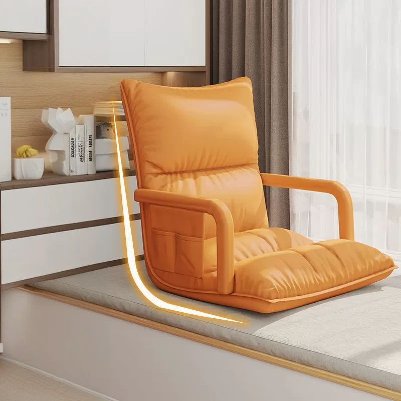 Modern Simplicity Synthetic Fabric Artificial Leather Sponge Cotton Rectangular Adjustable Back Chair Armrest For Bedroom