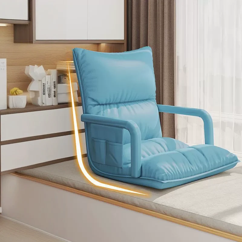 Modern Simplicity Synthetic Fabric Artificial Leather Sponge Cotton Rectangular Adjustable Back Chair Armrest For Bedroom