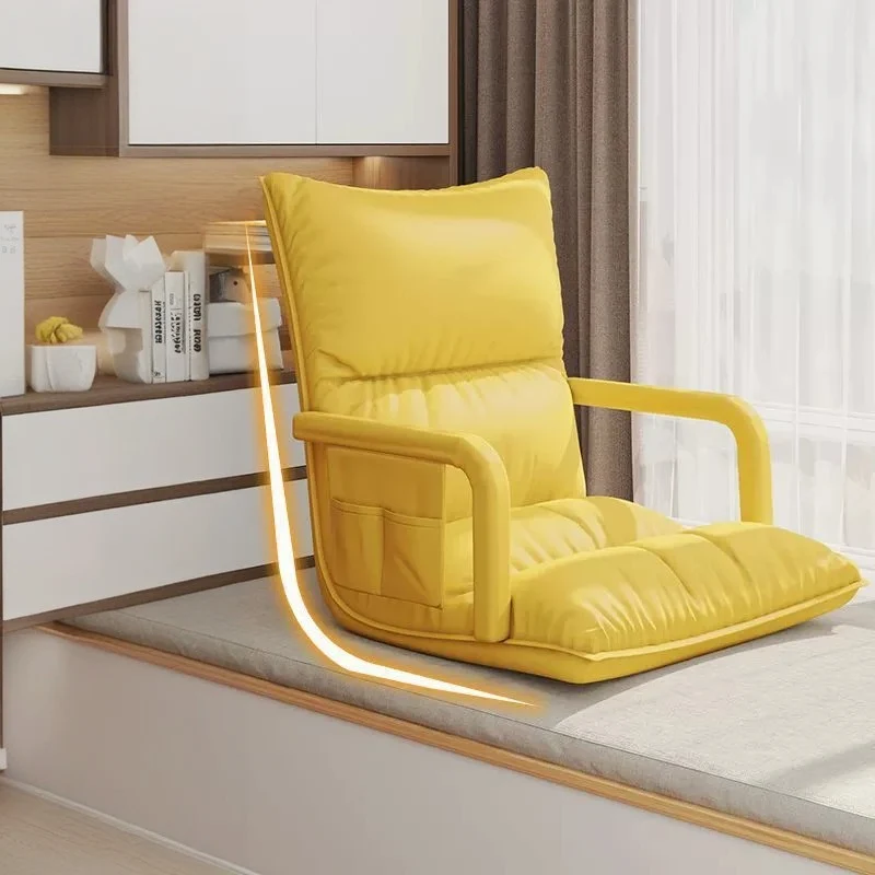 Modern Simplicity Synthetic Fabric Artificial Leather Sponge Cotton Rectangular Adjustable Back Chair Armrest For Bedroom