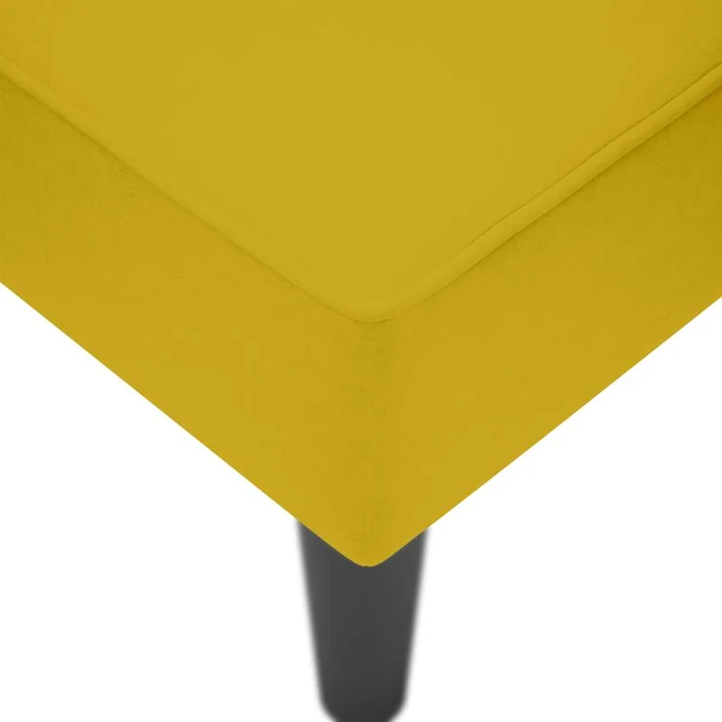 Chaise-longue com apoio de braço direito veludo amarelo