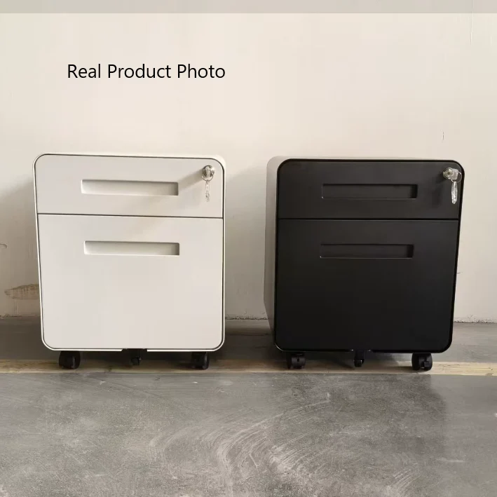 Modern Minimalist Steel Curved Rectangular Storage Cabinet With 2/3 Drawers For Home Office