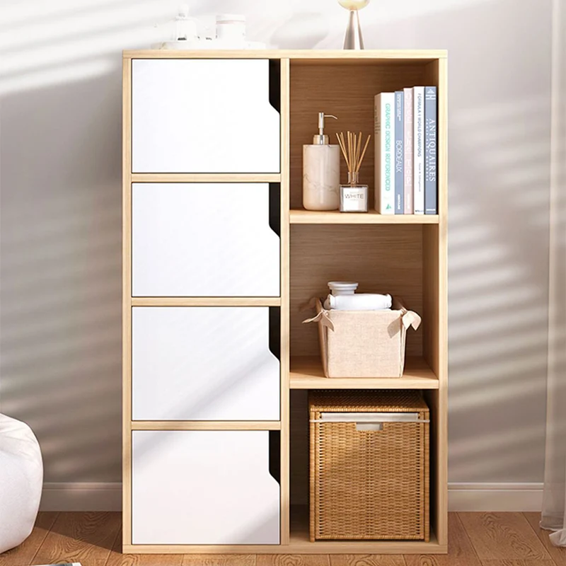 Modern Minimalist Square Rectangular MDF Storage Cabinet 5/7/8-Cabinets For Living Room