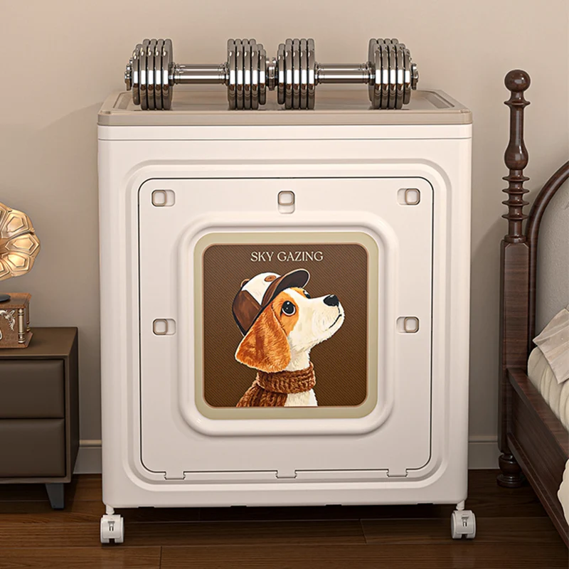 Modern Minimalist Foldable Rectangular PP Plastic Flip-Top Storage Cabinet 1-Cabinet For Bedroom