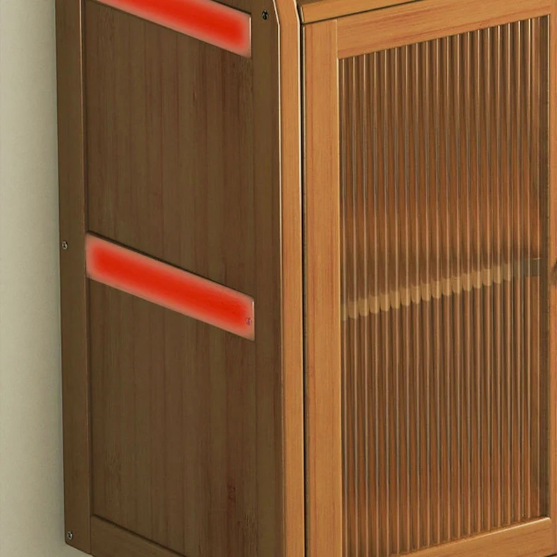 Contemporary Scandinavian Rectangular Nan Bamboo Composite Board Acrylic Storage Cabinet 2-Drawer For Dining Room