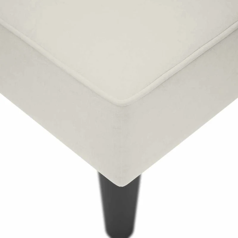 Chaise-longue com apoio de braço direito veludo creme