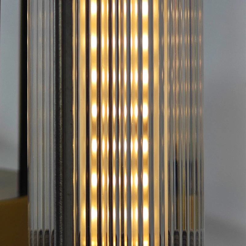 Contemporary Industrial Metal Acrylic Copper Linear USB LED Table Lamp for Home Office