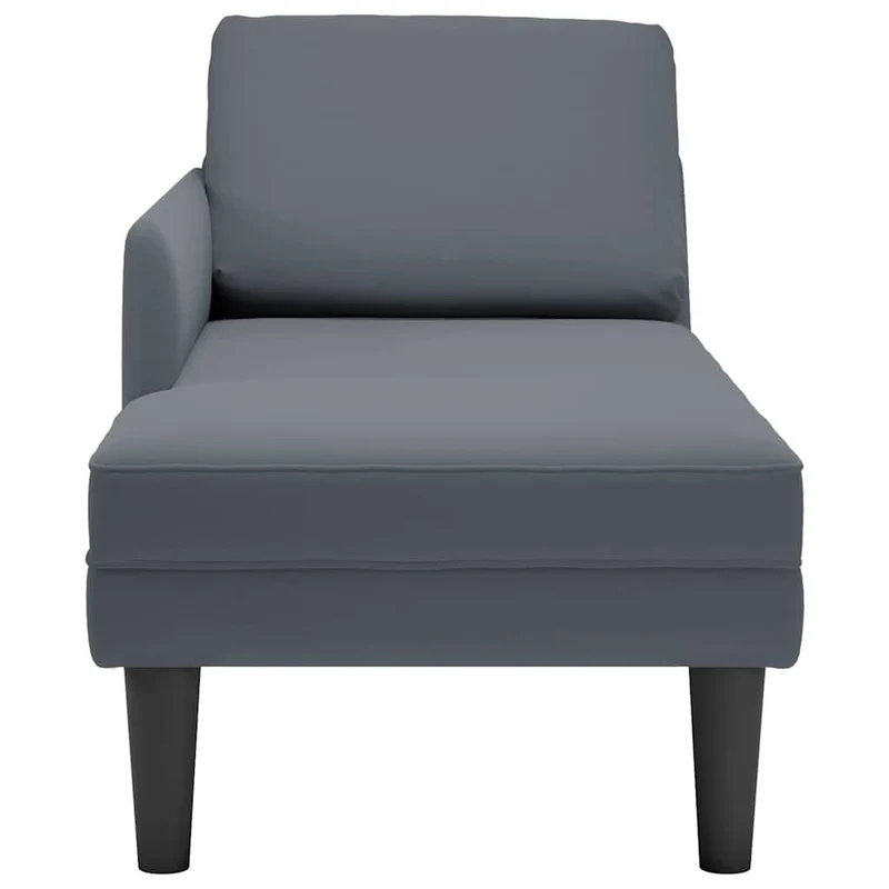 Chaise lounge c/ almofada/apoio de braços direito veludo
