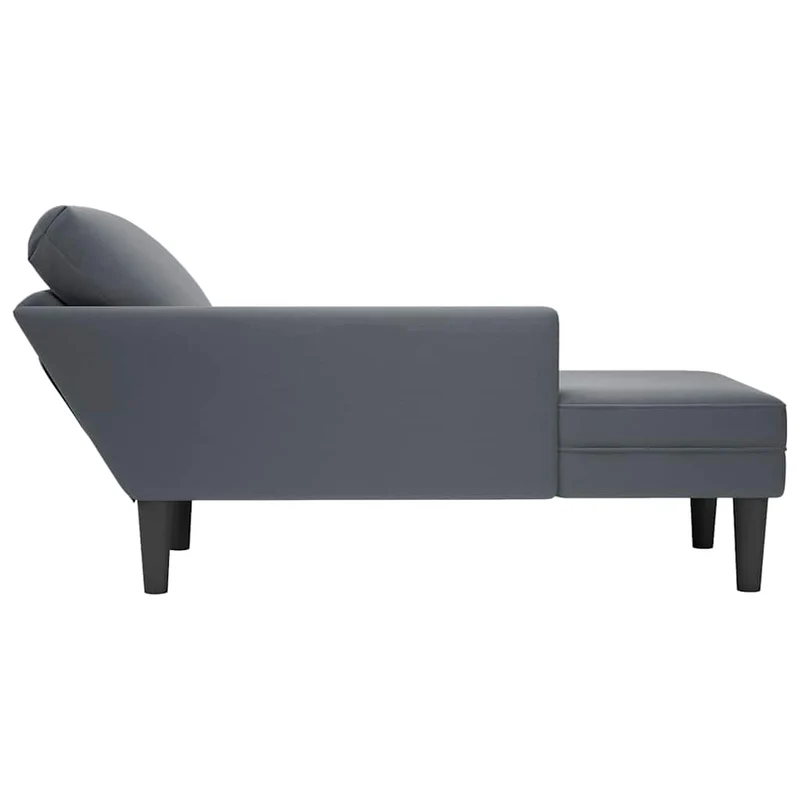 Chaise lounge c/ almofada/apoio de braços direito veludo