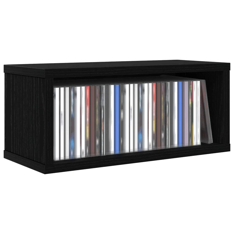 Suporte para CDs Carvalho Preto 40 x 17 x 17 cm