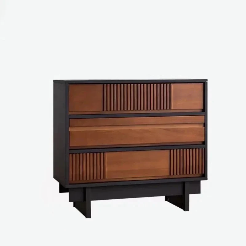 Traditional Vintage Rectangular Pine Wood Plywood Storage Cabinet 3-Cabinet For Bedroom