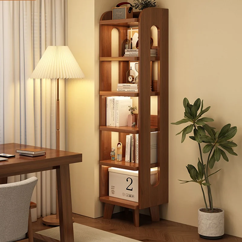 Modern Minimalist Square Rectangular Pine Wood Bookshelf 4/5/6-Tier For Living Room