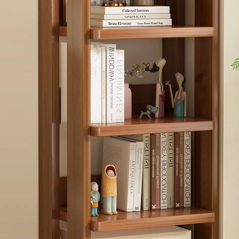Modern Minimalist Square Rectangular Pine Wood Bookshelf 4/5/6-Tier For Living Room
