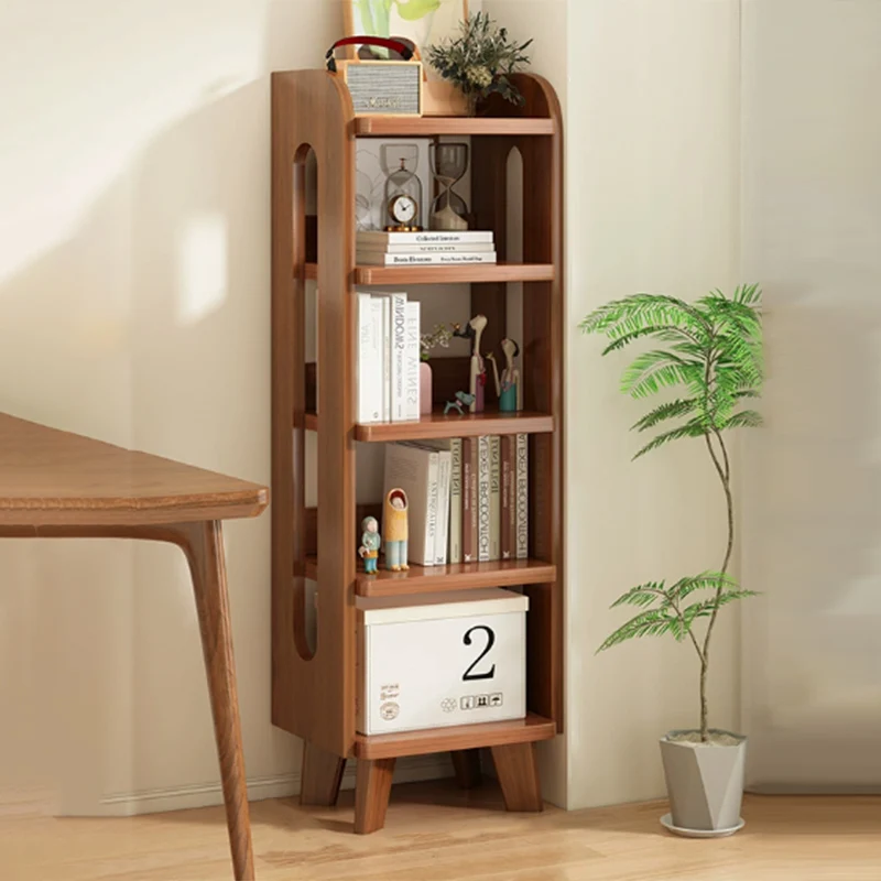 Modern Minimalist Square Rectangular Pine Wood Bookshelf 4/5/6-Tier For Living Room