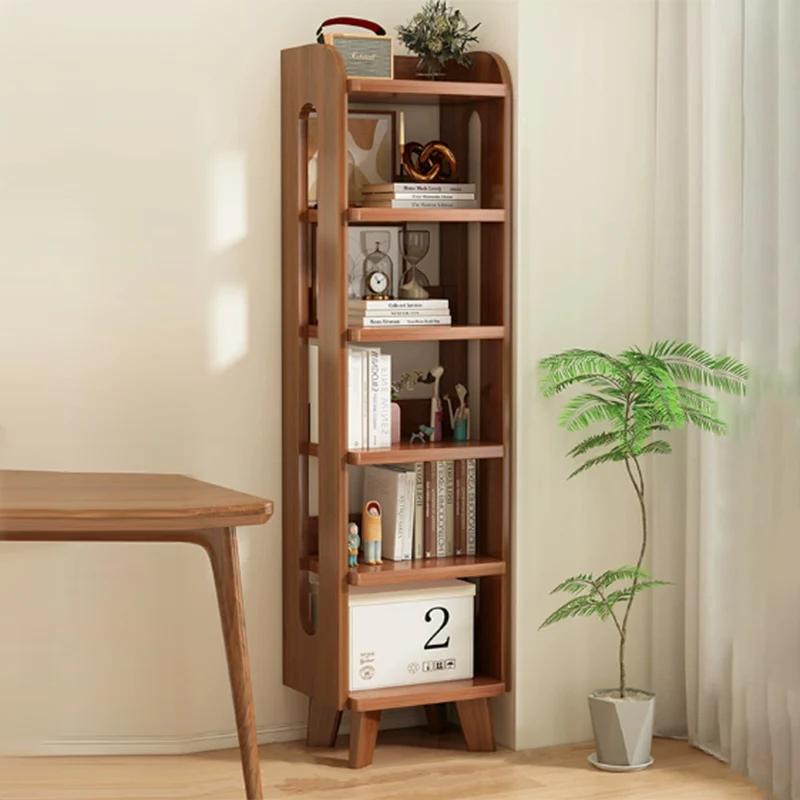 Modern Minimalist Square Rectangular Pine Wood Bookshelf 4/5/6-Tier For Living Room