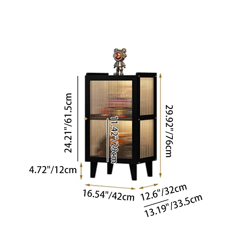 Contemporary Nordic Moso Bamboo Acrylic Rectangular Storage Cabinet 2/3/4-Cabinet For Living Room