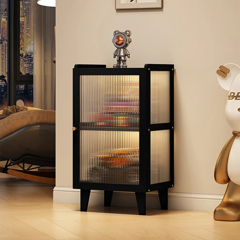 Contemporary Nordic Moso Bamboo Acrylic Rectangular Storage Cabinet 2/3/4-Cabinet For Living Room