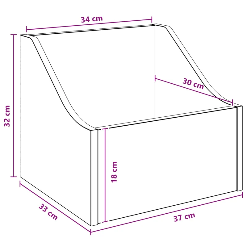 Caixa de Discos LP Madeira antiga 37 x 33 x 32 cm