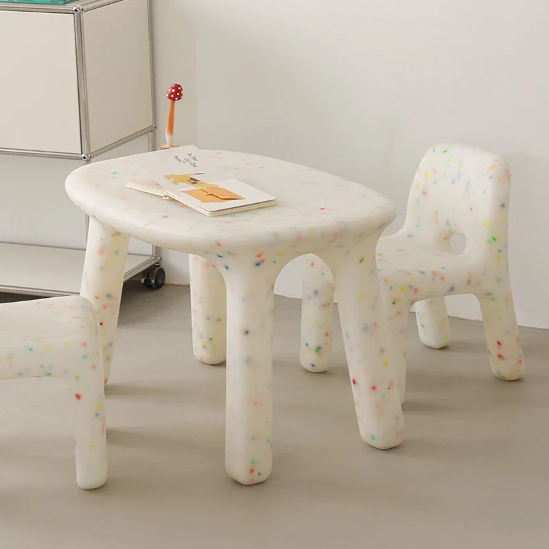 Contemporary Scandinavian Kids Square Starry Sky PE Low Chair Backrest Armless For Study