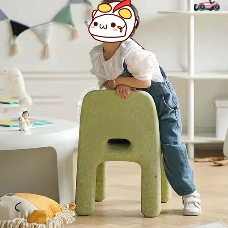 Contemporary Scandinavian Kids Square Starry Sky PE Low Chair Backrest Armless For Study